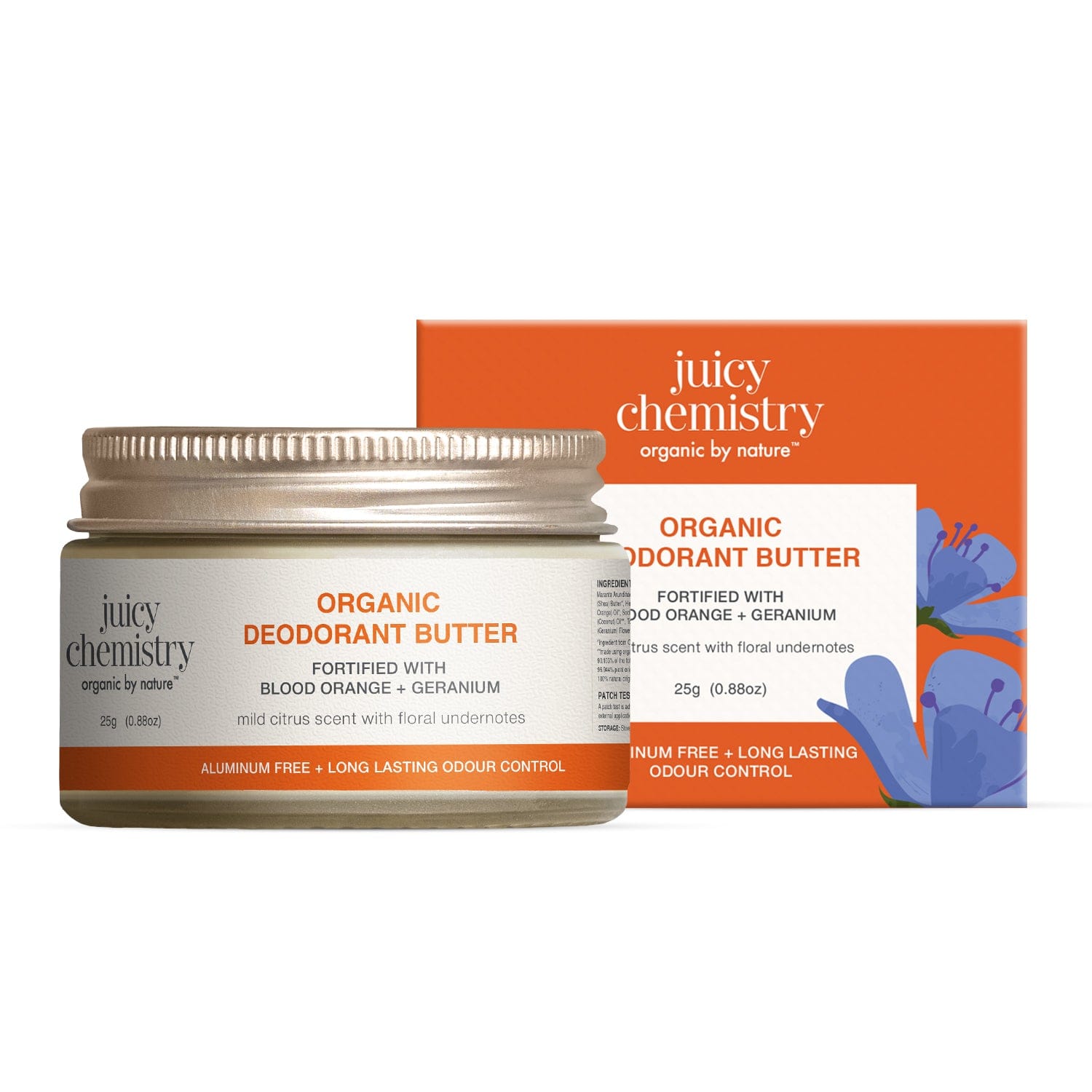Organic Deodorant Stick Fortified with Blood Orange + Geranium