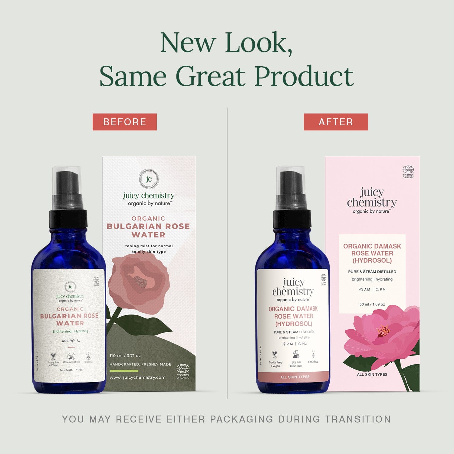 Organic Damask Rose Water (Hydrosol)