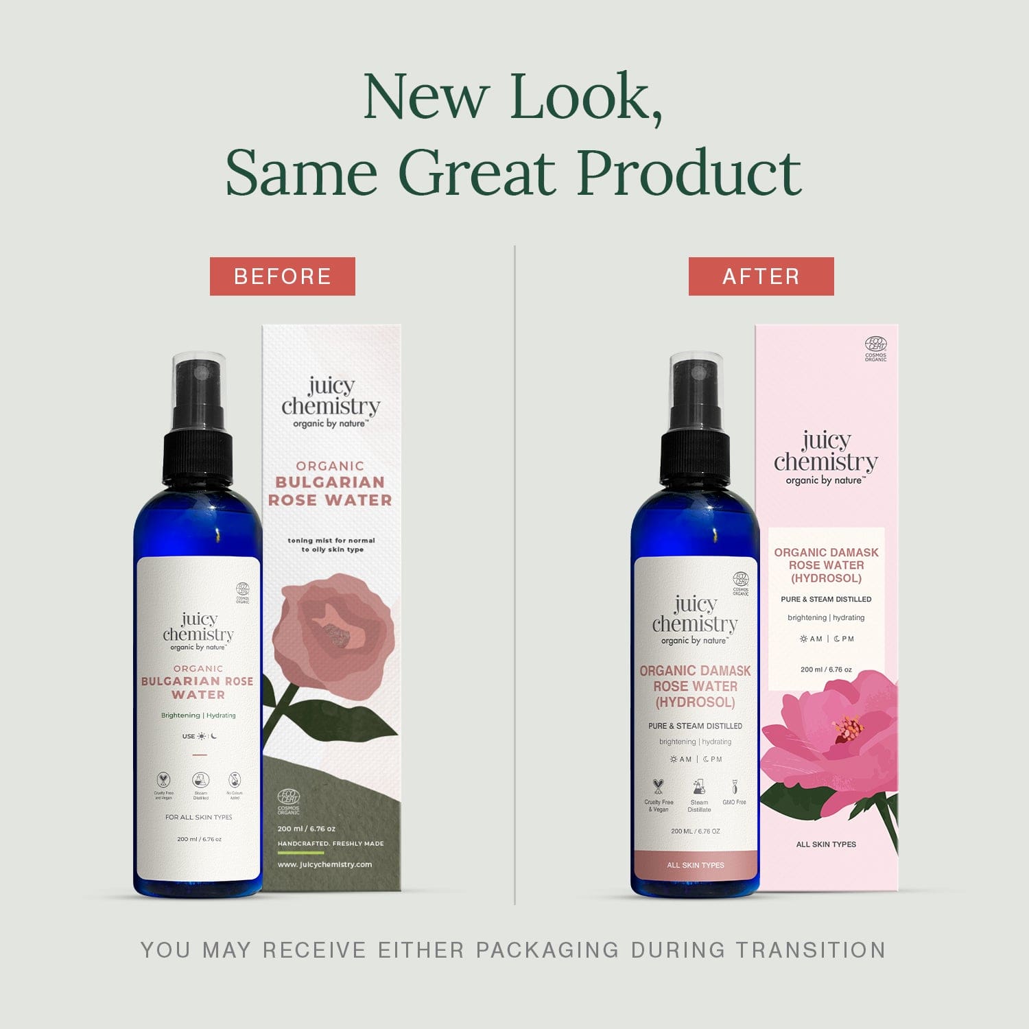 Organic Damask Rose Water (Hydrosol)