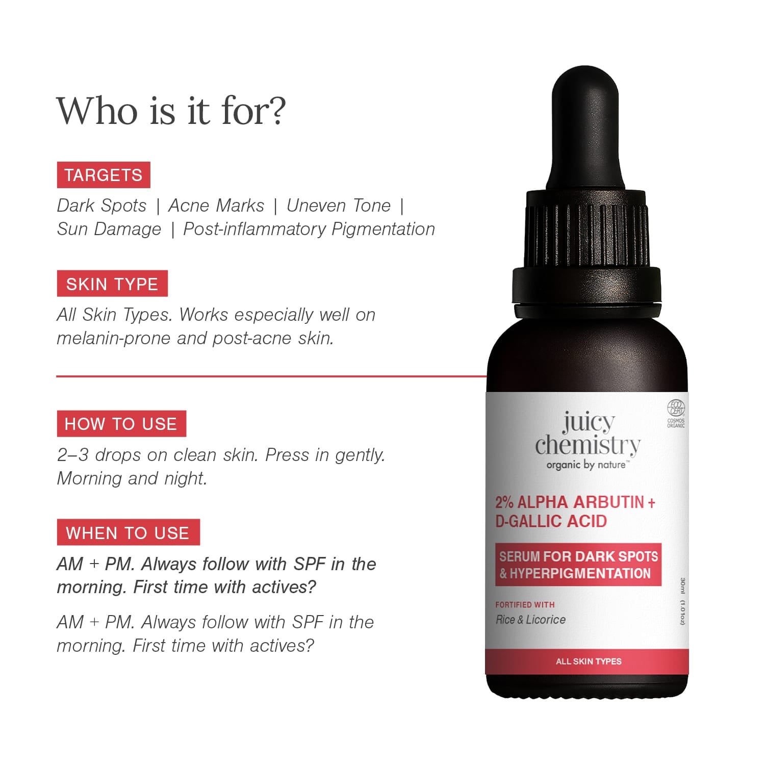 2% Alpha Arbutin + D-Gallic Acid Natural Face Serum