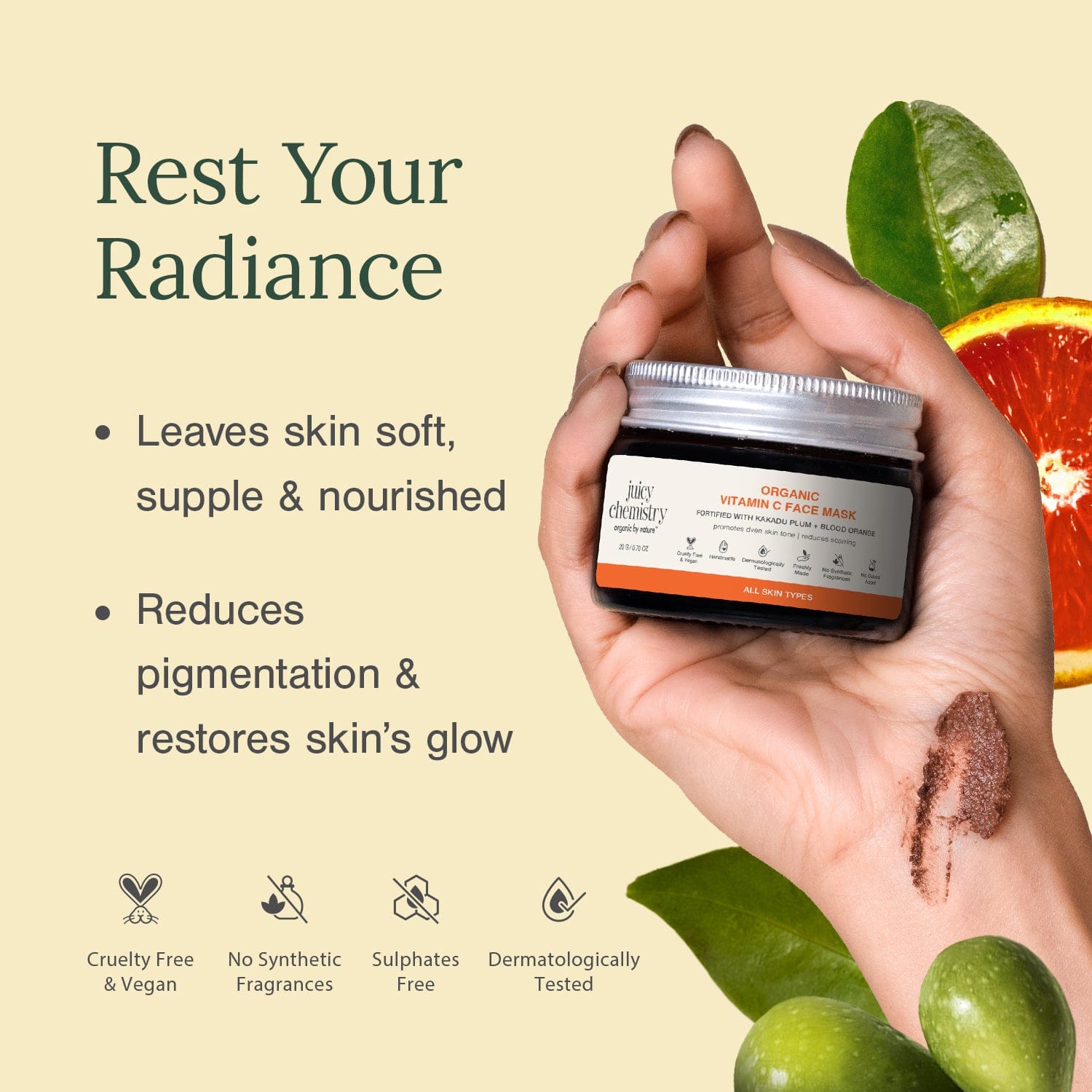 Kakadu Plum, Matcha and Blood Orange Face Mask