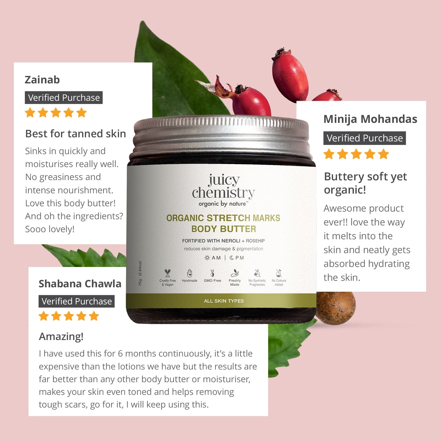 Organic Moisturising Body Butter Fortified with Neroli + Rosehip