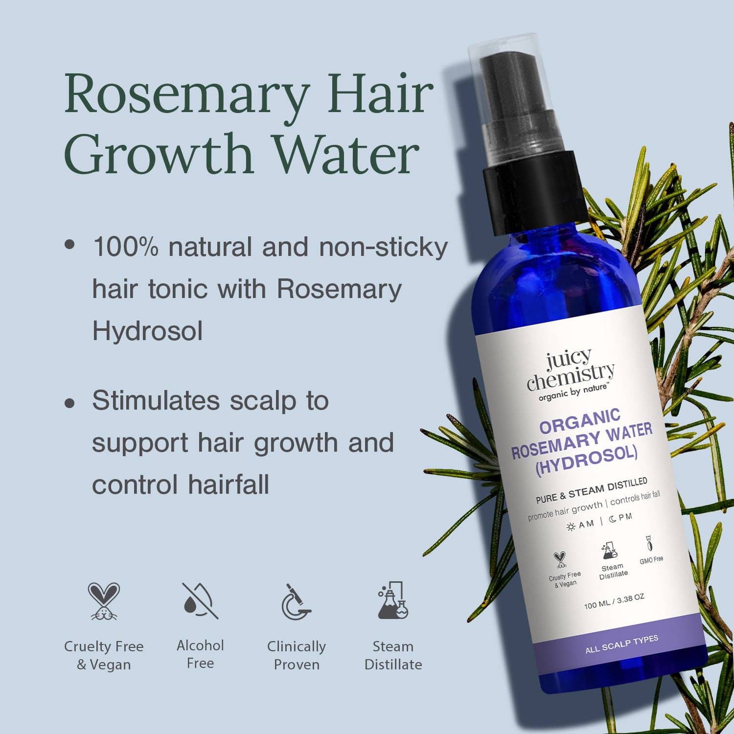 Organic Rosemary Water (Hydrosol)