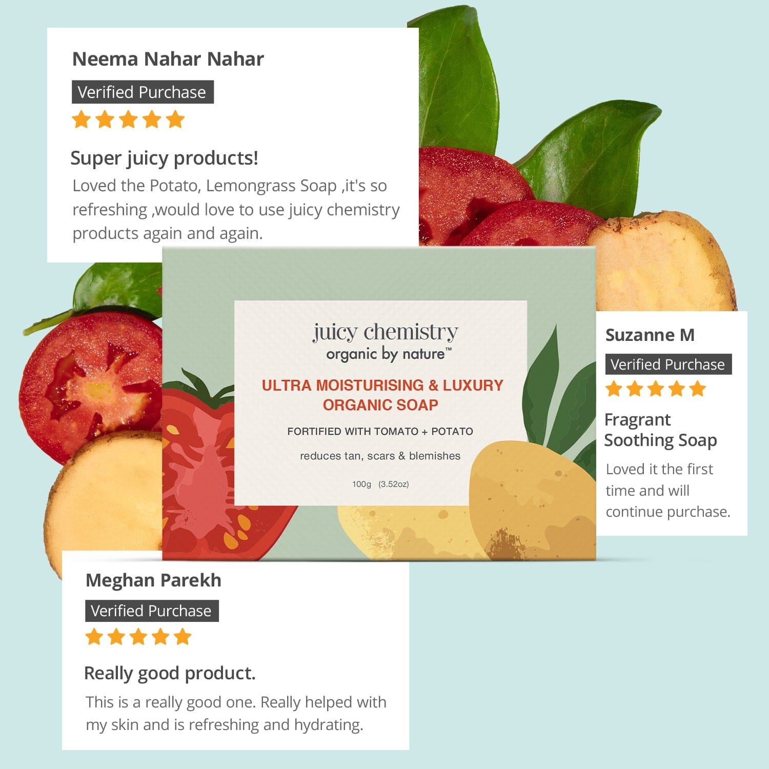 Ultra Moisturising & Luxury Organic Soap Fortified with Tomato + Potato