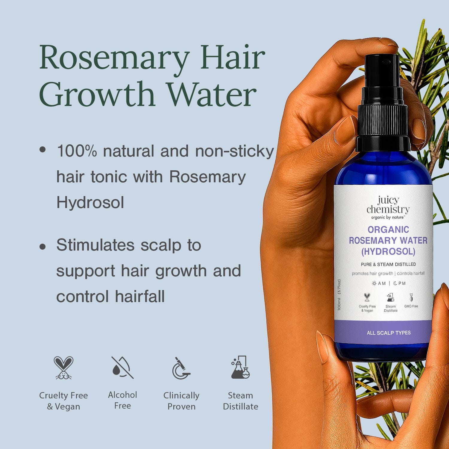 Organic Rosemary Water (Hydrosol)