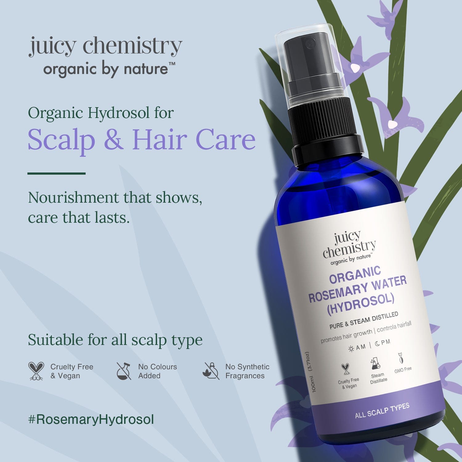 Organic Rosemary Water (Hydrosol)