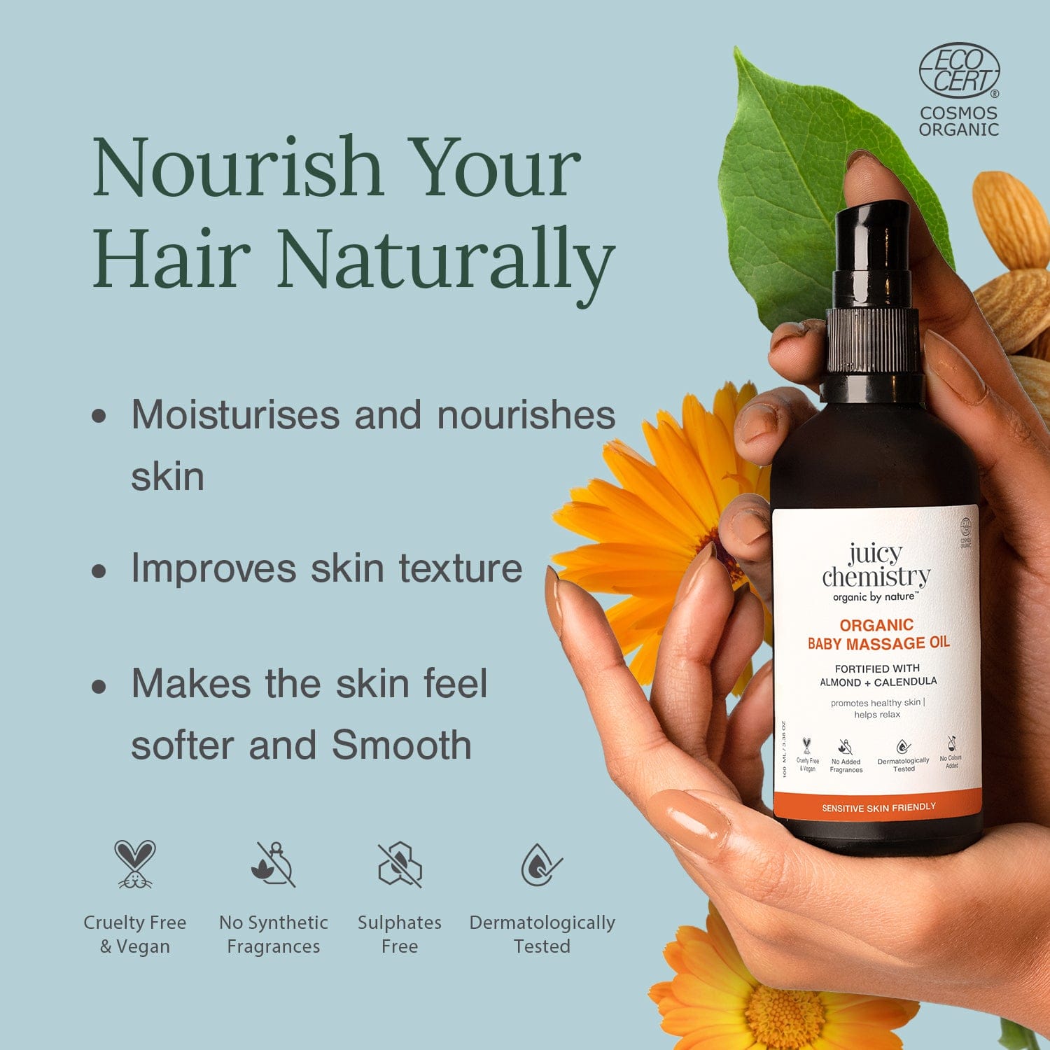 Almond, Calendula and Vitamin E Massage Oil