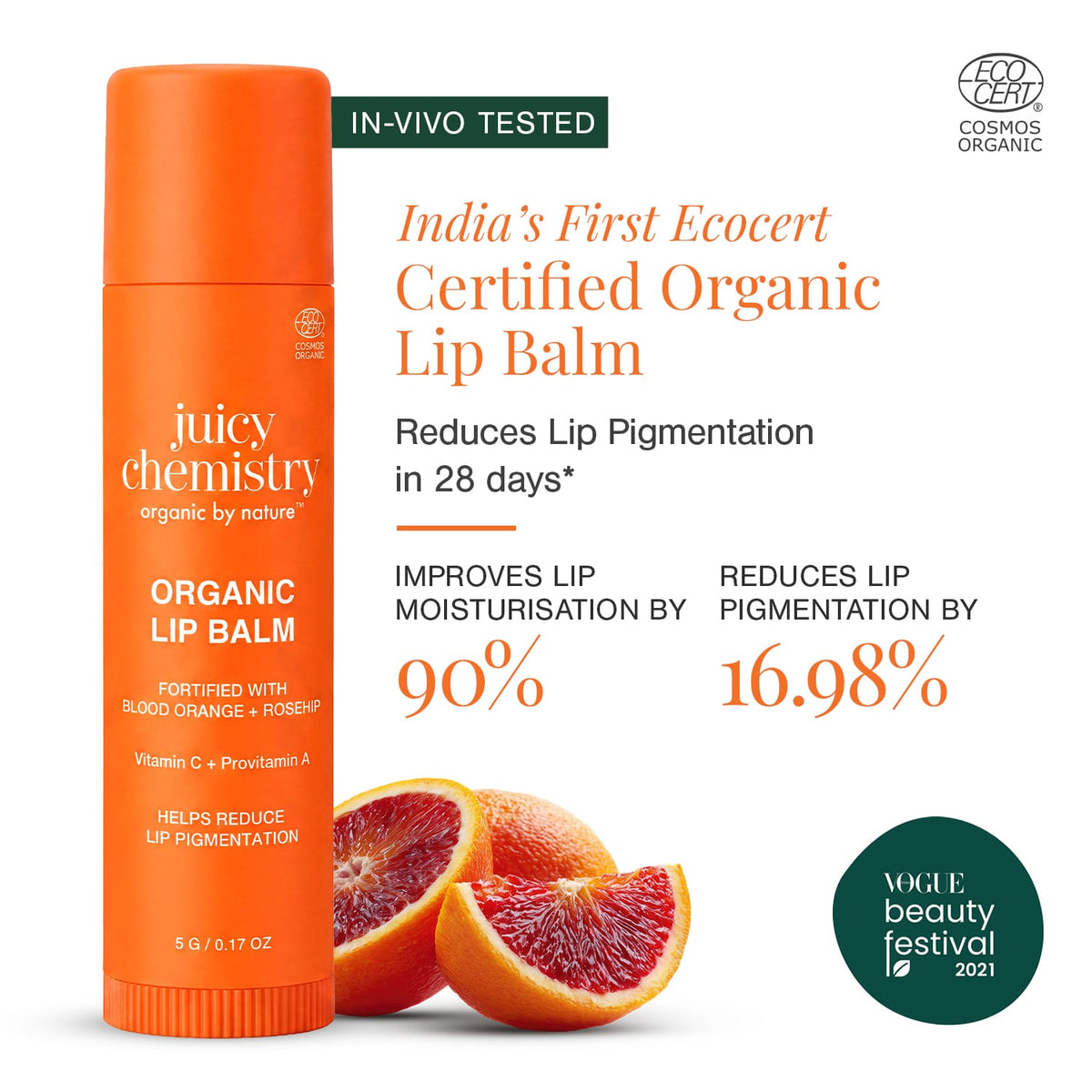 Organic Lip Balm Fortified with Blood Orange + Rosehip