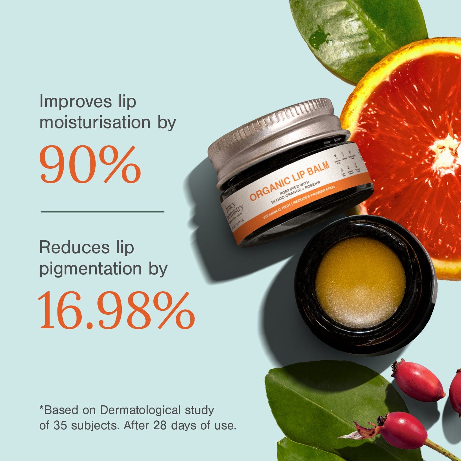 Organic Lip Balm Fortified with Blood Orange + Rosehip