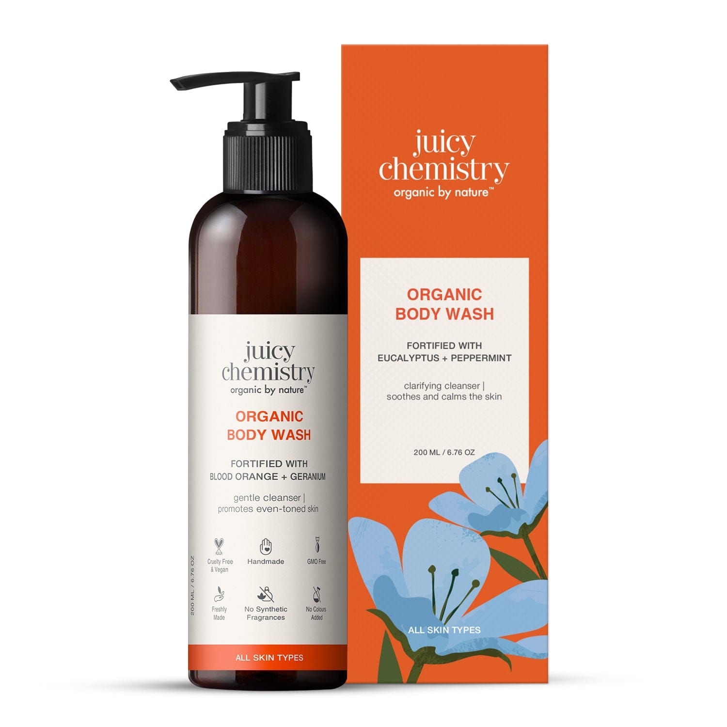 Organic Body Wash Fortified with Blood Orange + Geranium