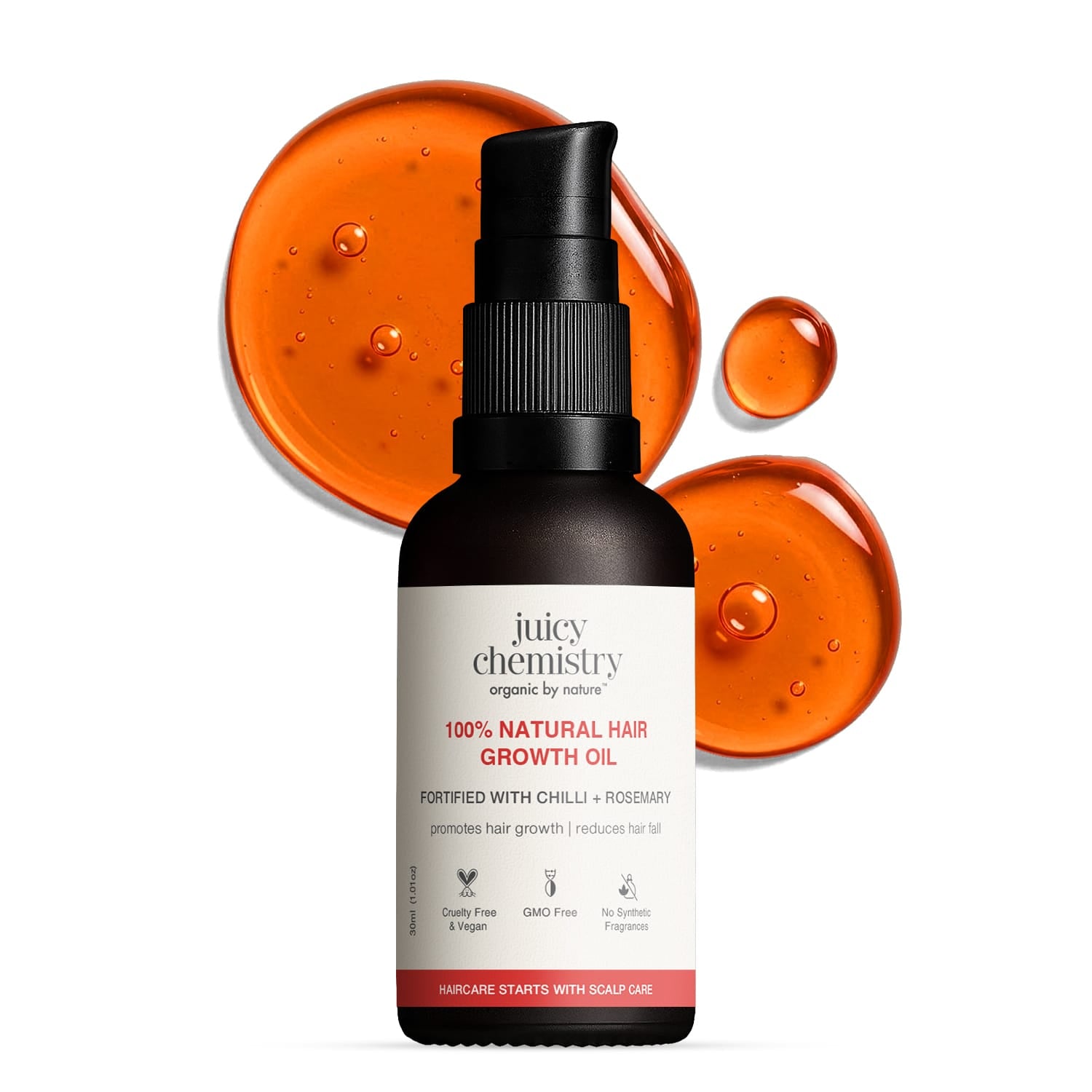 100% Natural Hair Growth Oil with Chilli + Rosemary