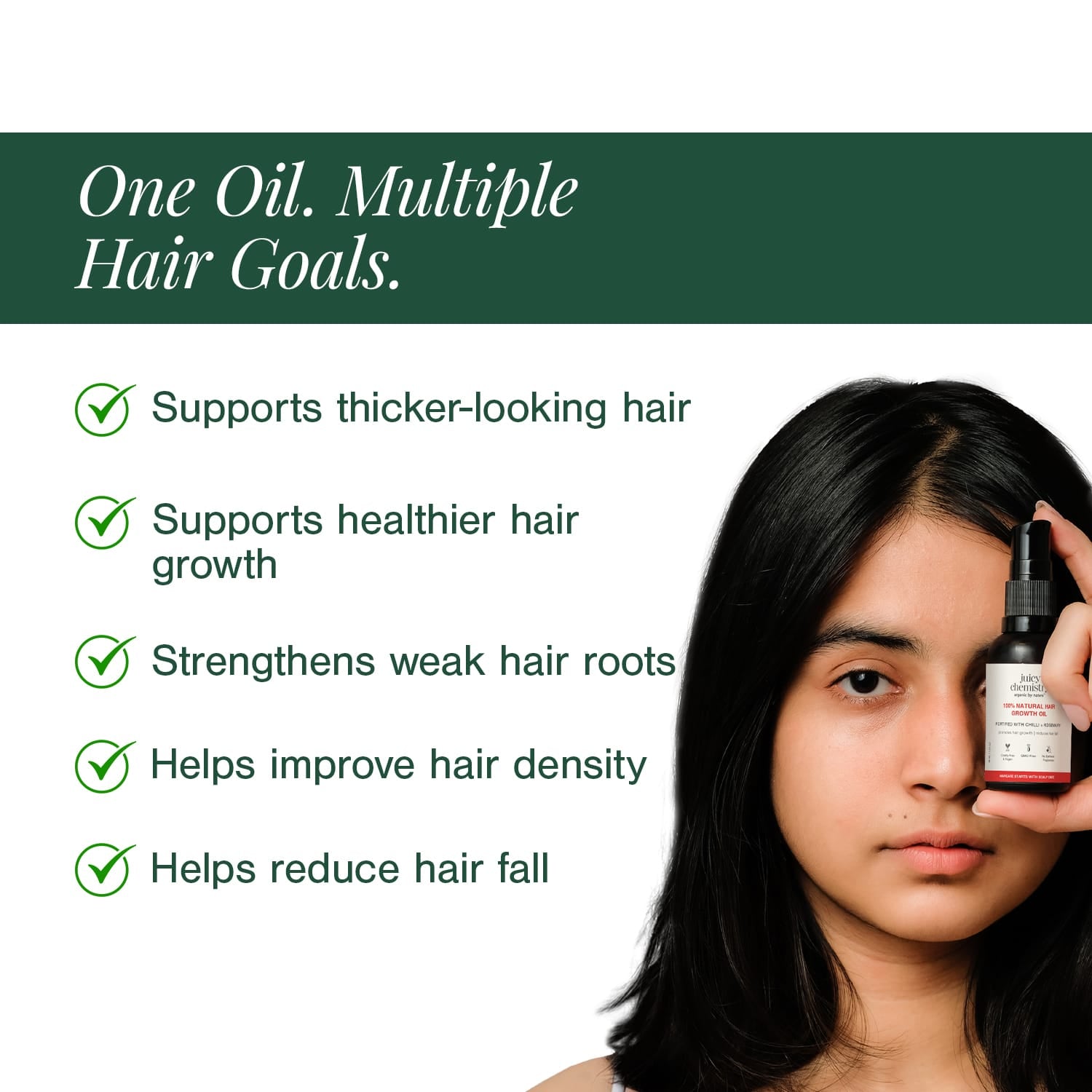 100% Natural Hair Growth Oil with Chilli + Rosemary