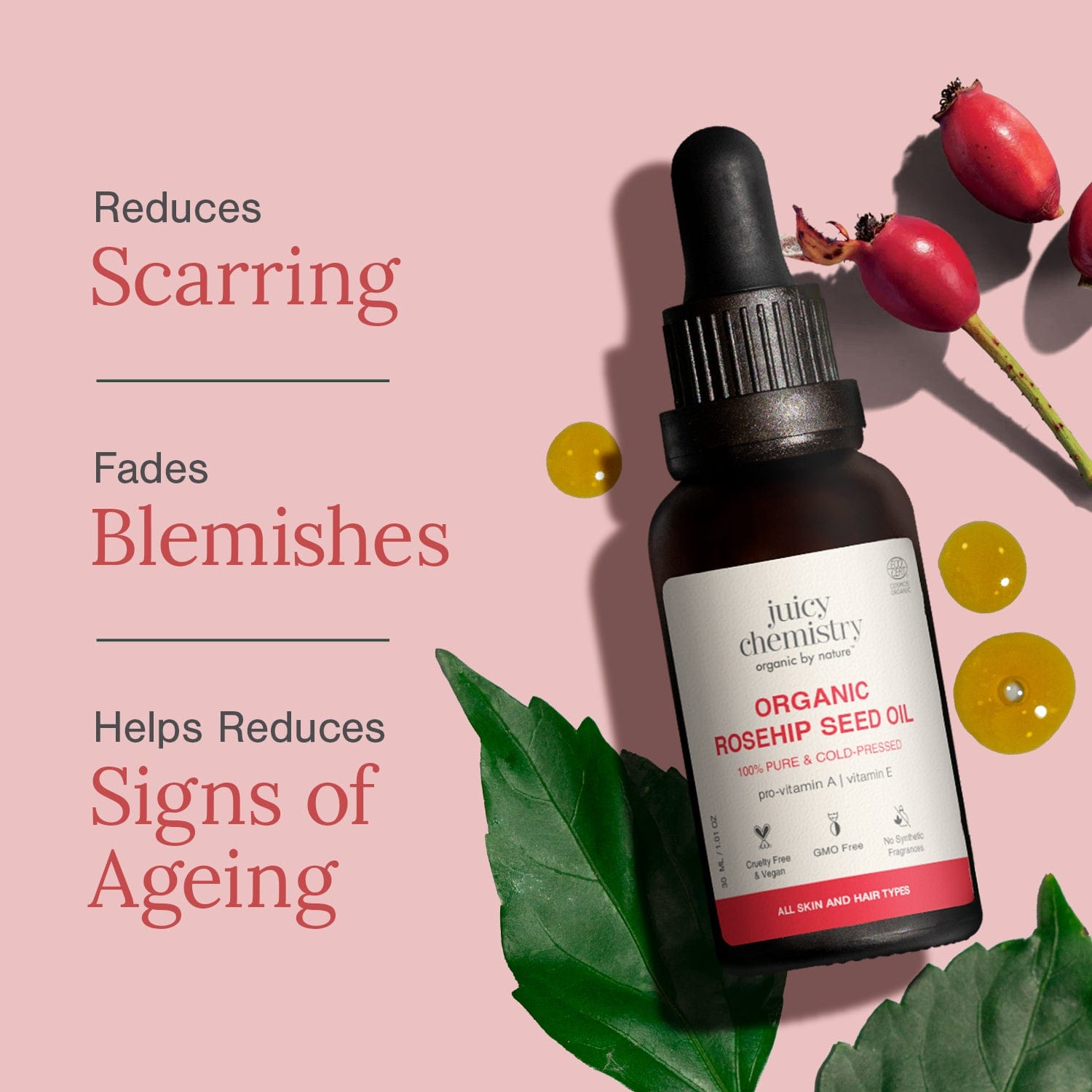 Cold Pressed Rosehip Seed Carrier Oil