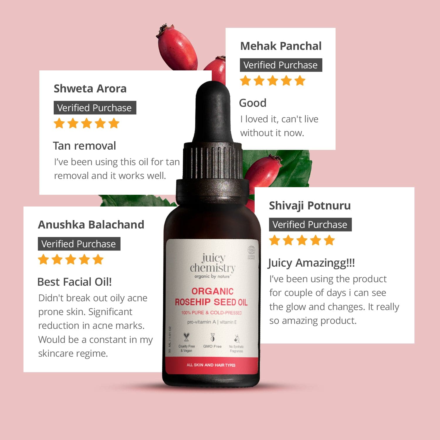 Cold Pressed Rosehip Seed Carrier Oil