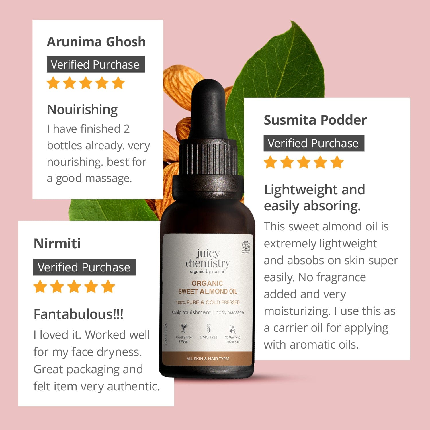 Cold Pressed Sweet Almond Carrier Oil