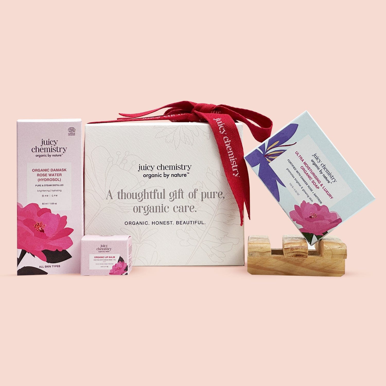 Festive Organic Roses Gift Box - White