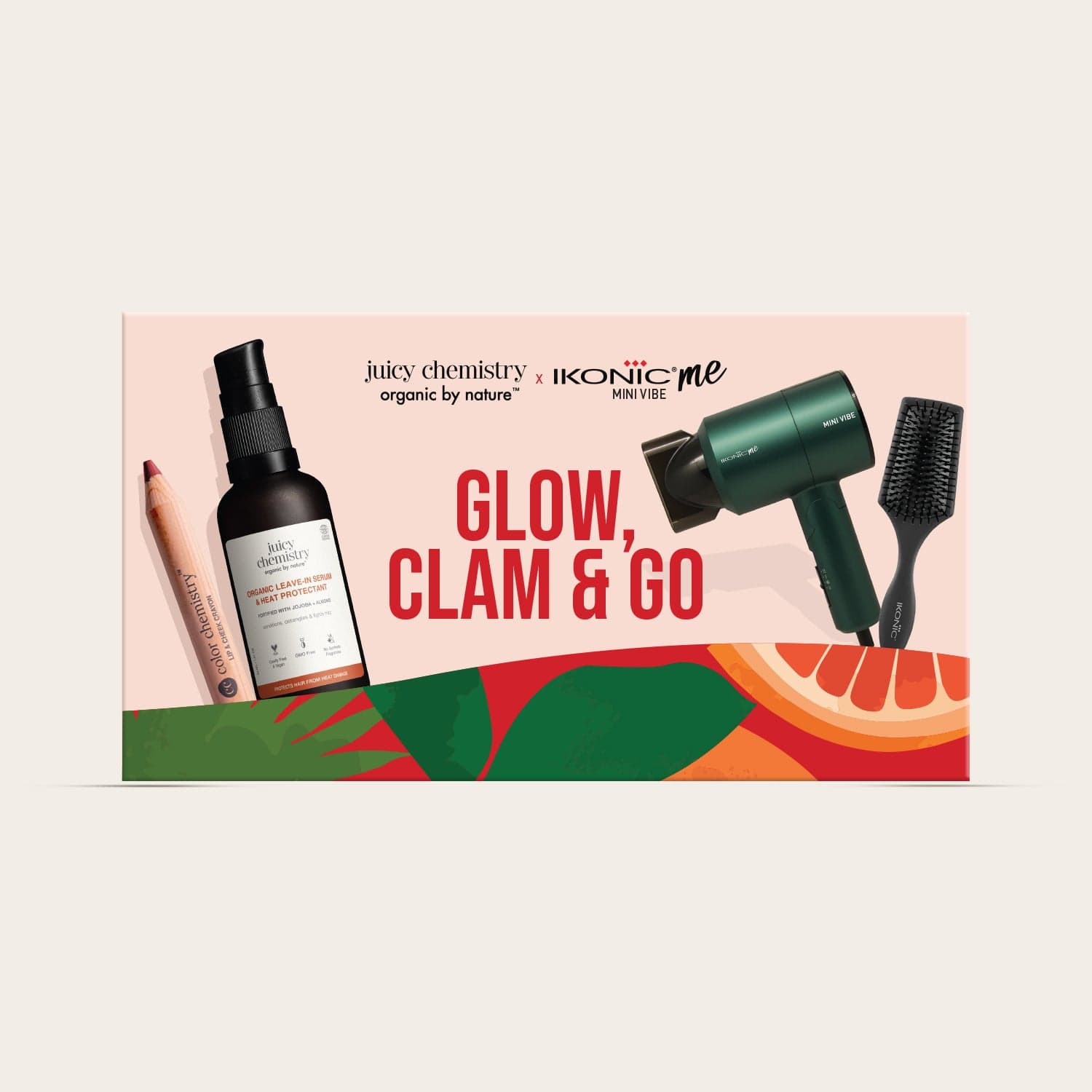 Juicy Chemistry x Ikonic Glow, Clam & Go Wedding Blowout & Beauty Gift Box 1