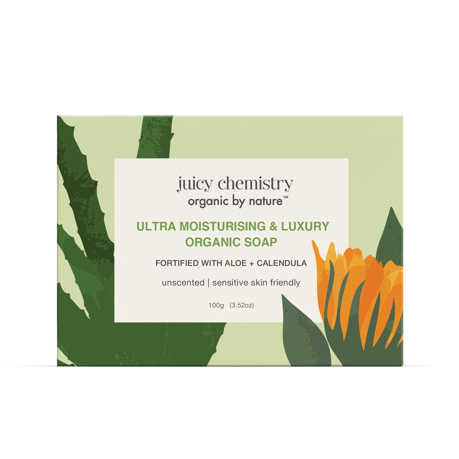 Ultra Moisturising & Luxury Organic Soap Fortified with Aloe + Calendula