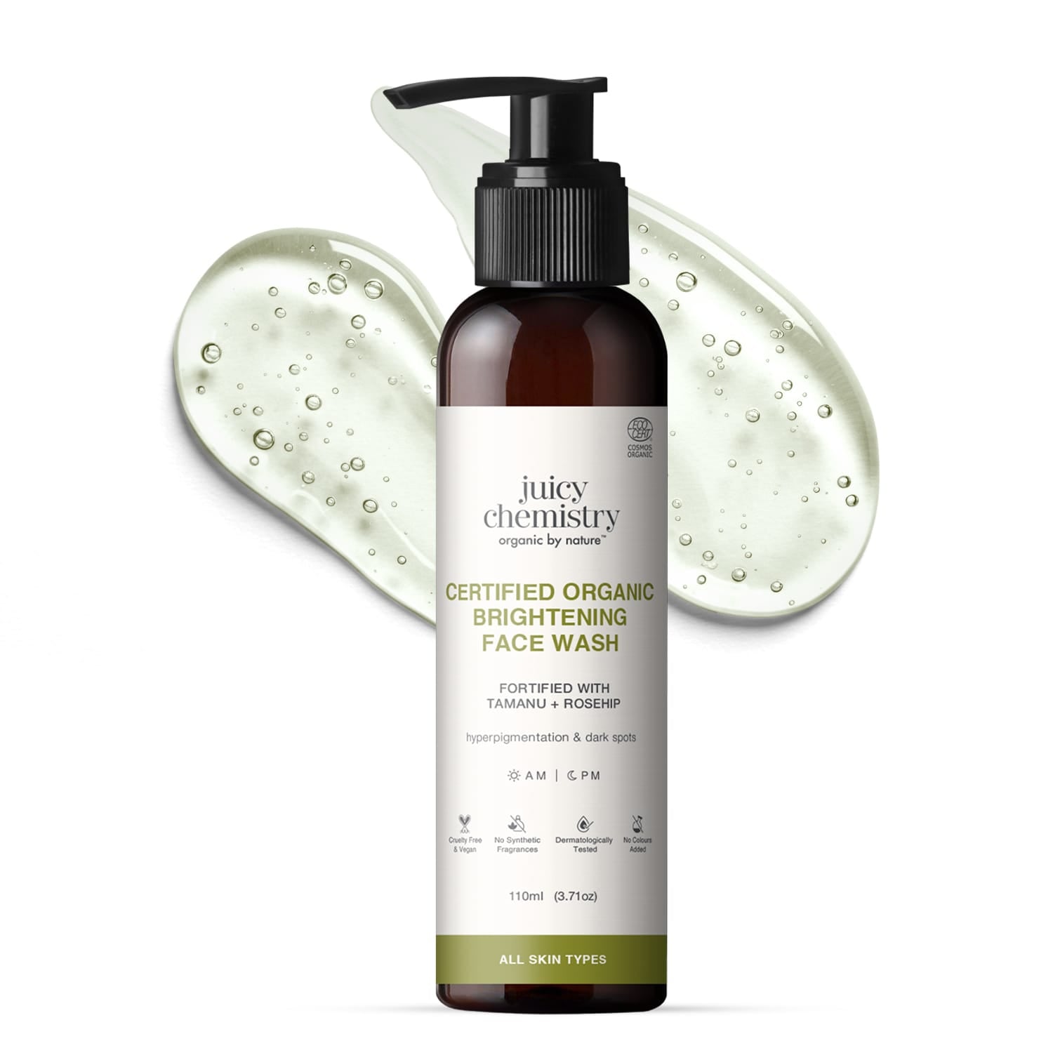 Organic Brightening Face Wash Fortified with Tamanu + Rosehip