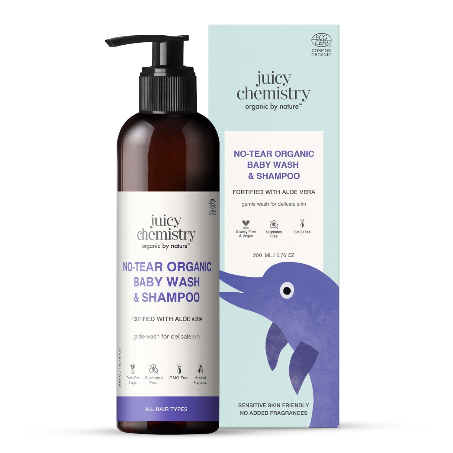 Organic Gentle Head-to-Toe Baby Wash Fortified with Aloe Vera