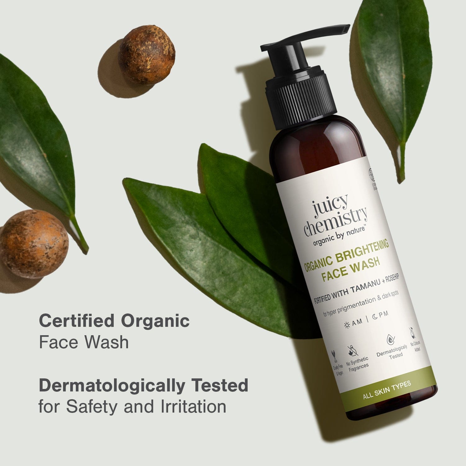 Organic Brightening Face Wash Fortified with Tamanu + Rosehip