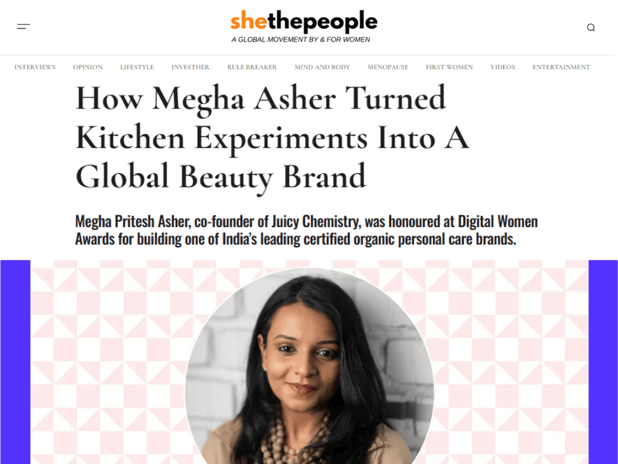 How Megha Asher Turned Kitchen Experiments Into A Global Beauty Brand