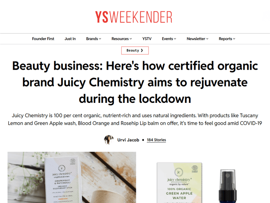 How certified organic brand Juicy Chemistry aims to rejuvenate during the lockdown