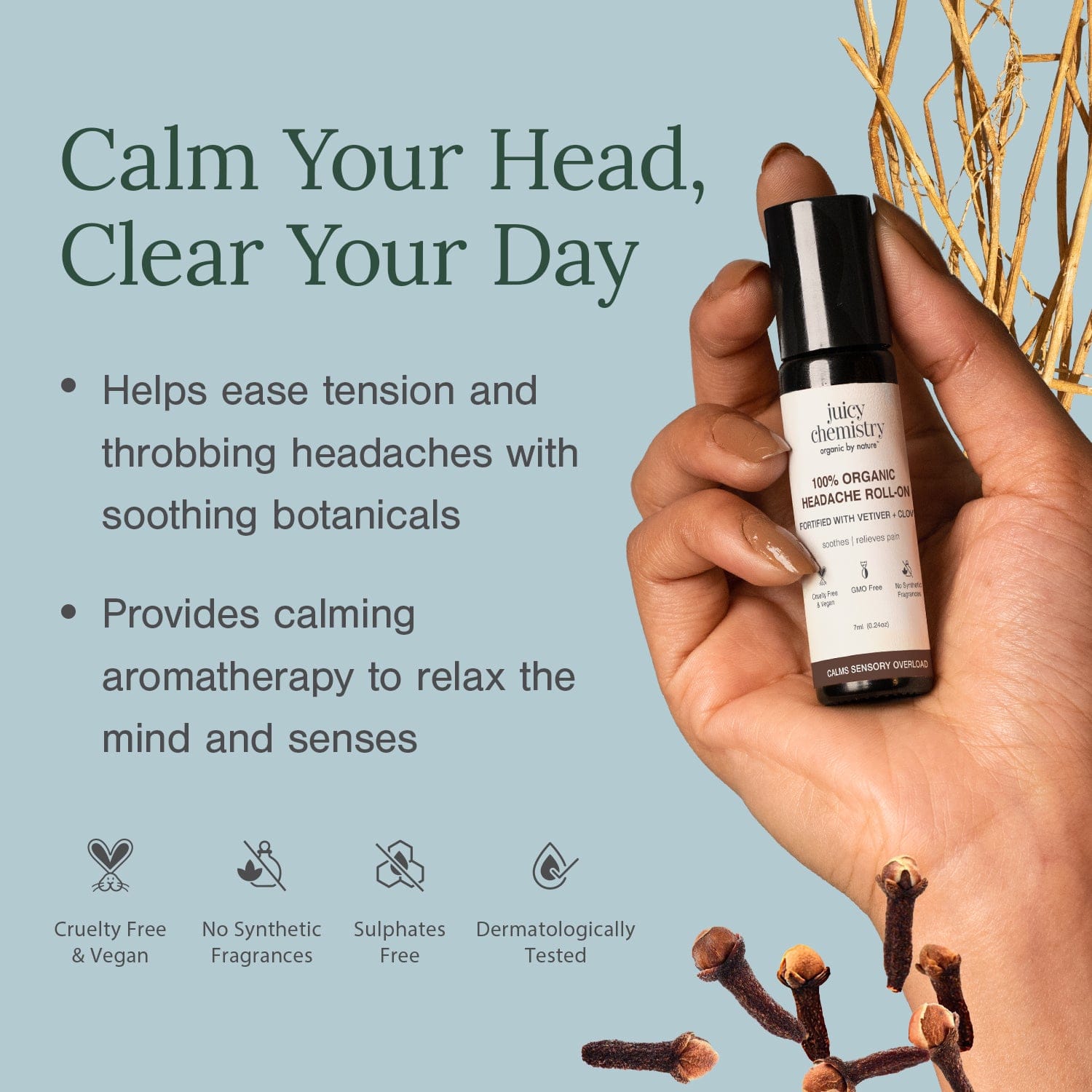 100% Organic Headache Roll-On