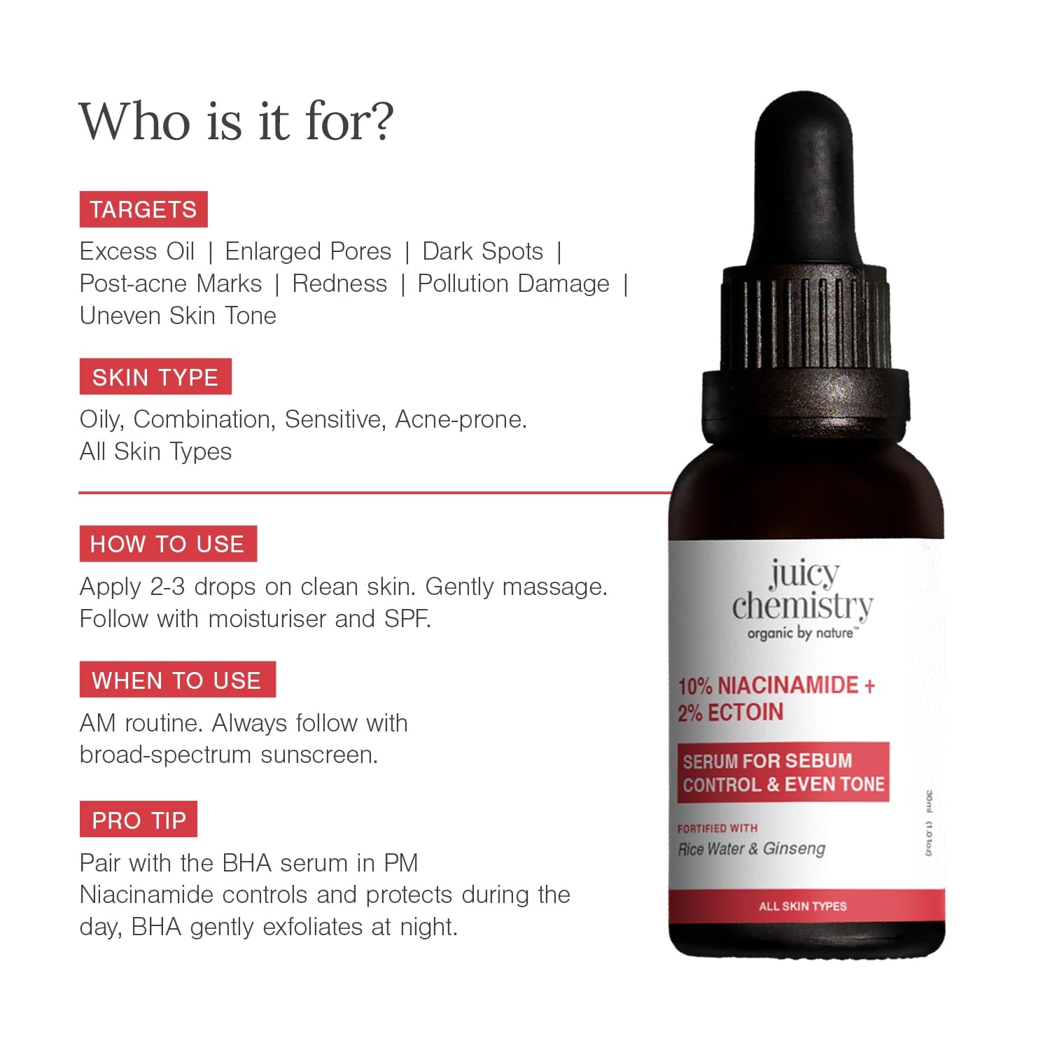 10% Niacinamide + 2% Ectoin Face Serum