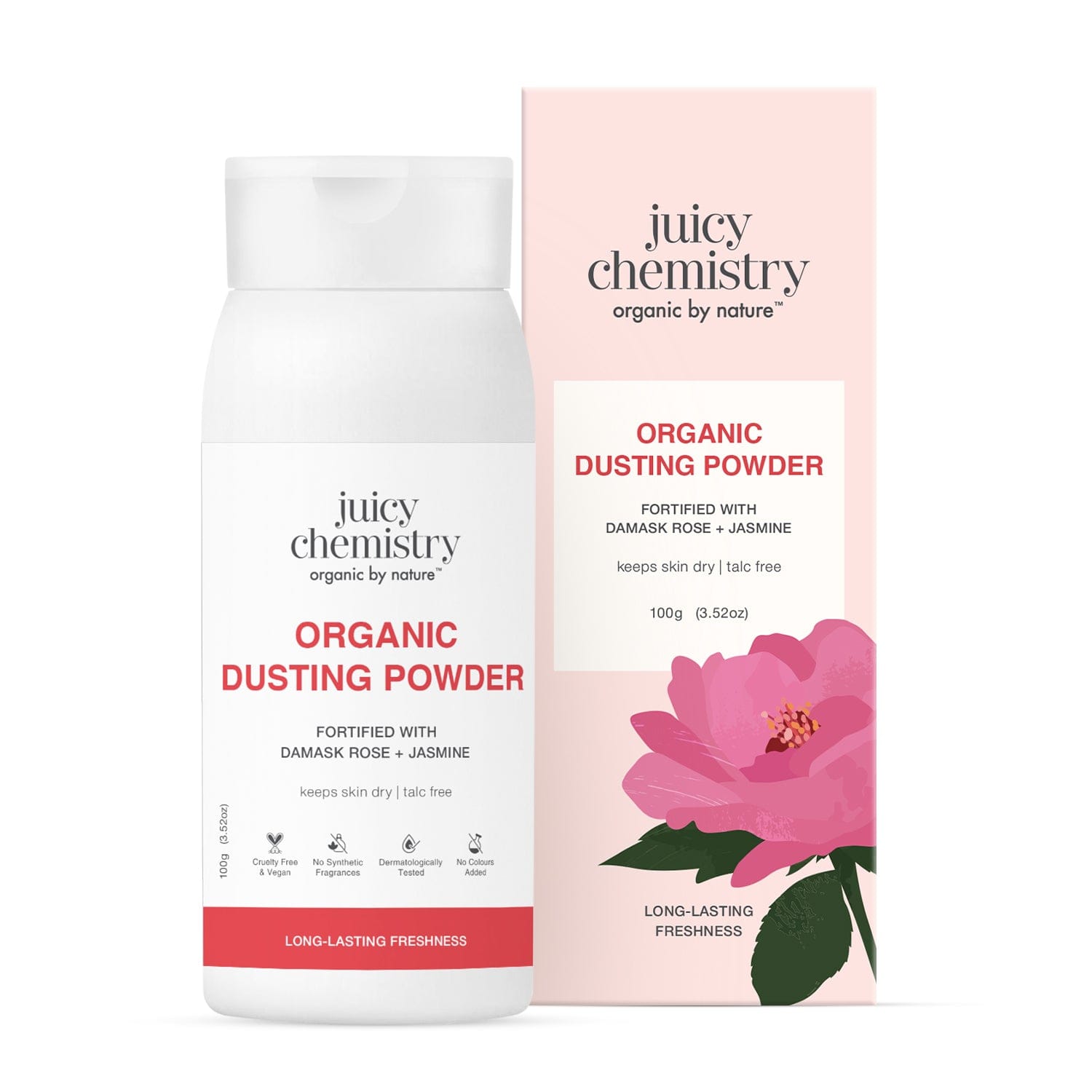 Organic Dusting Powder Fortified Damask Rose + Jasmine