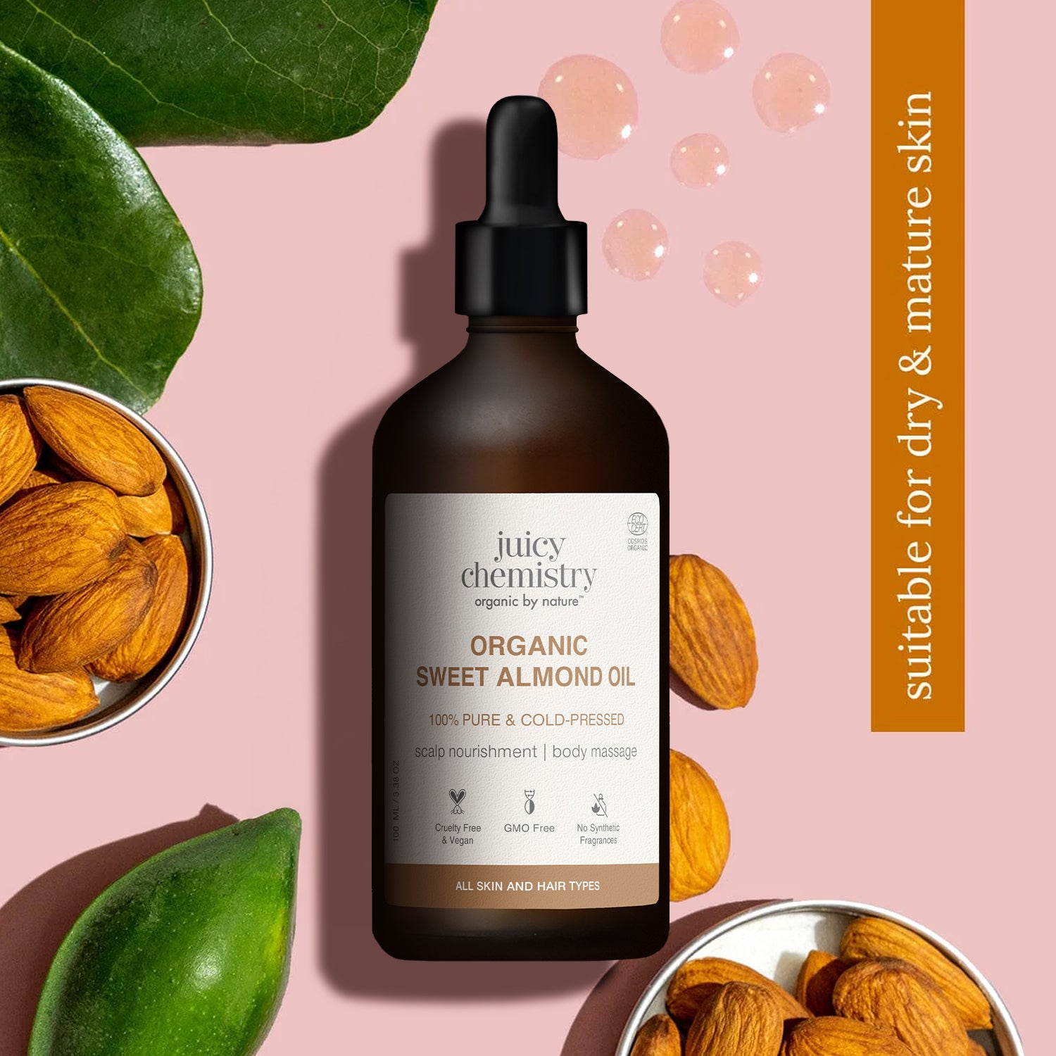 Cold Pressed Sweet Almond Carrier Oil..