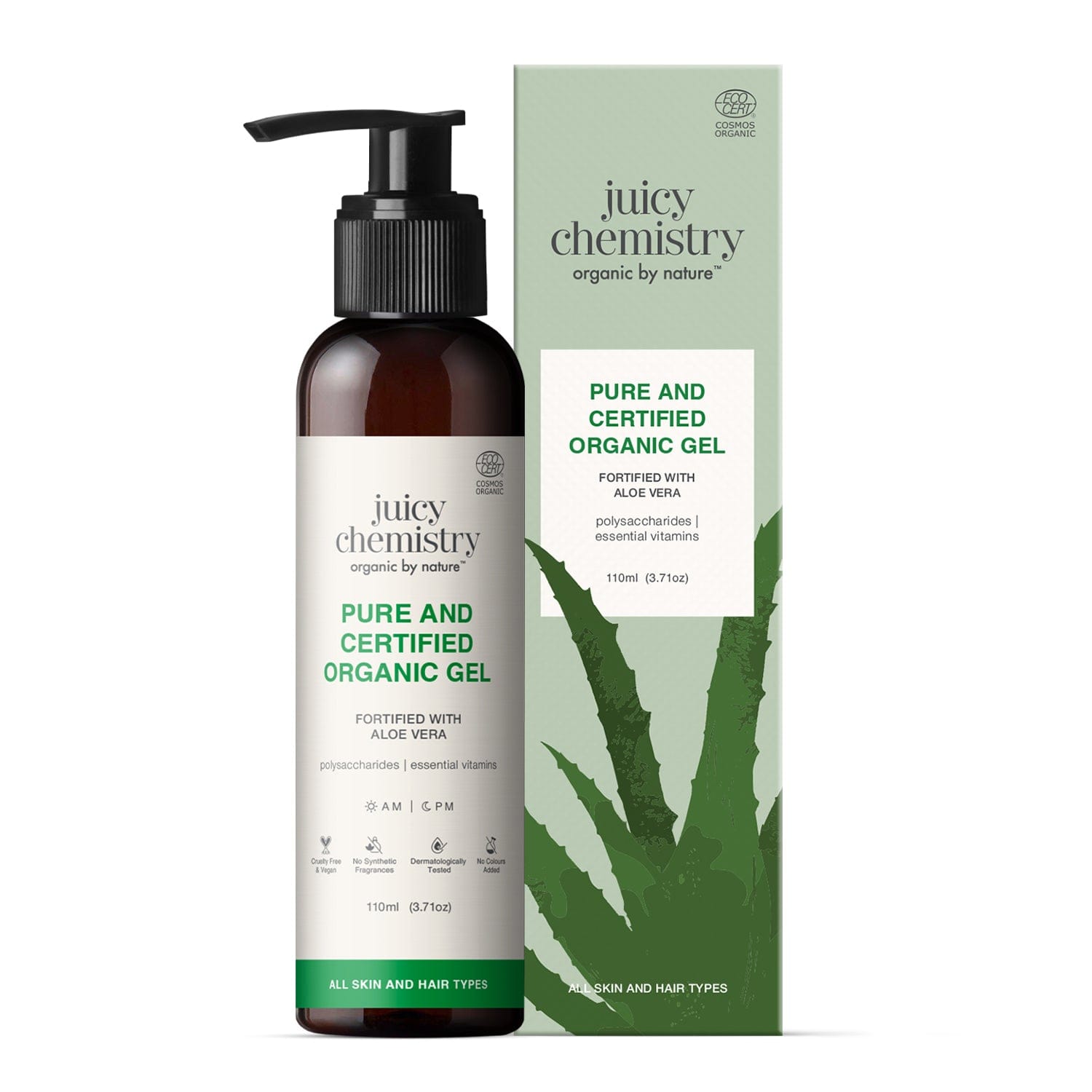 100% Pure and Certified Organic Aloe Vera Gel (Unscented)