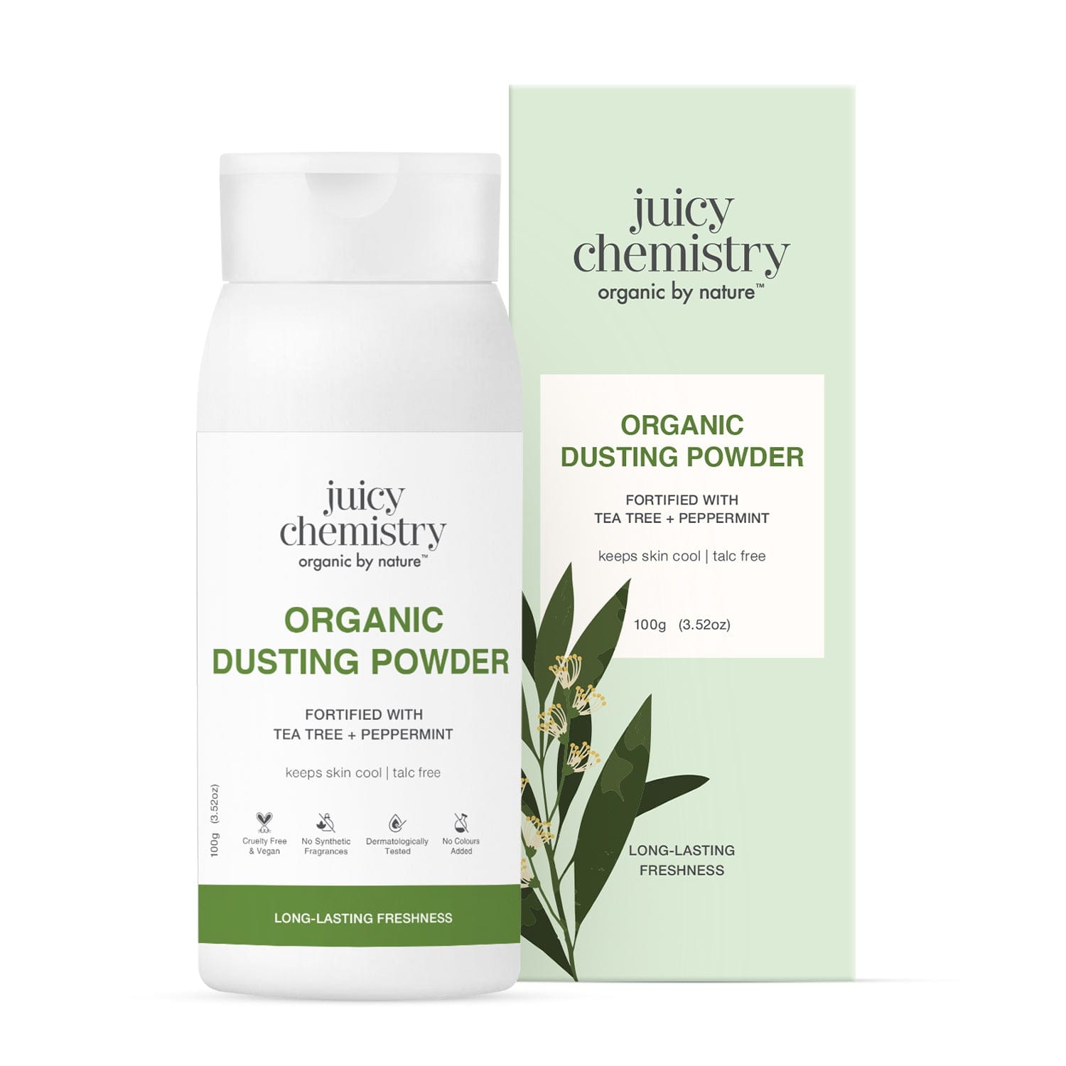 Organic Dusting Powder Fortified Tea Tree + Peppermint