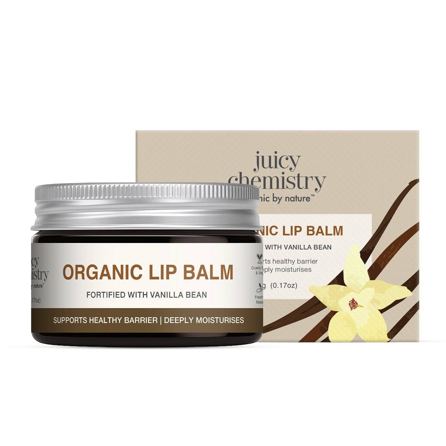 Organic Lip Balm Fortified with Vanilla Bean