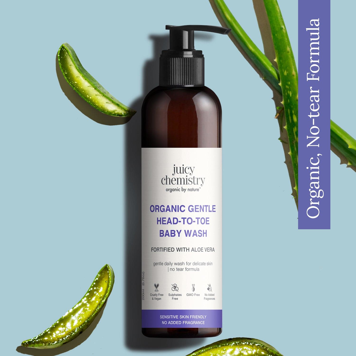 Organic Gentle Head-to-Toe Baby Wash Fortified with Aloe Vera
