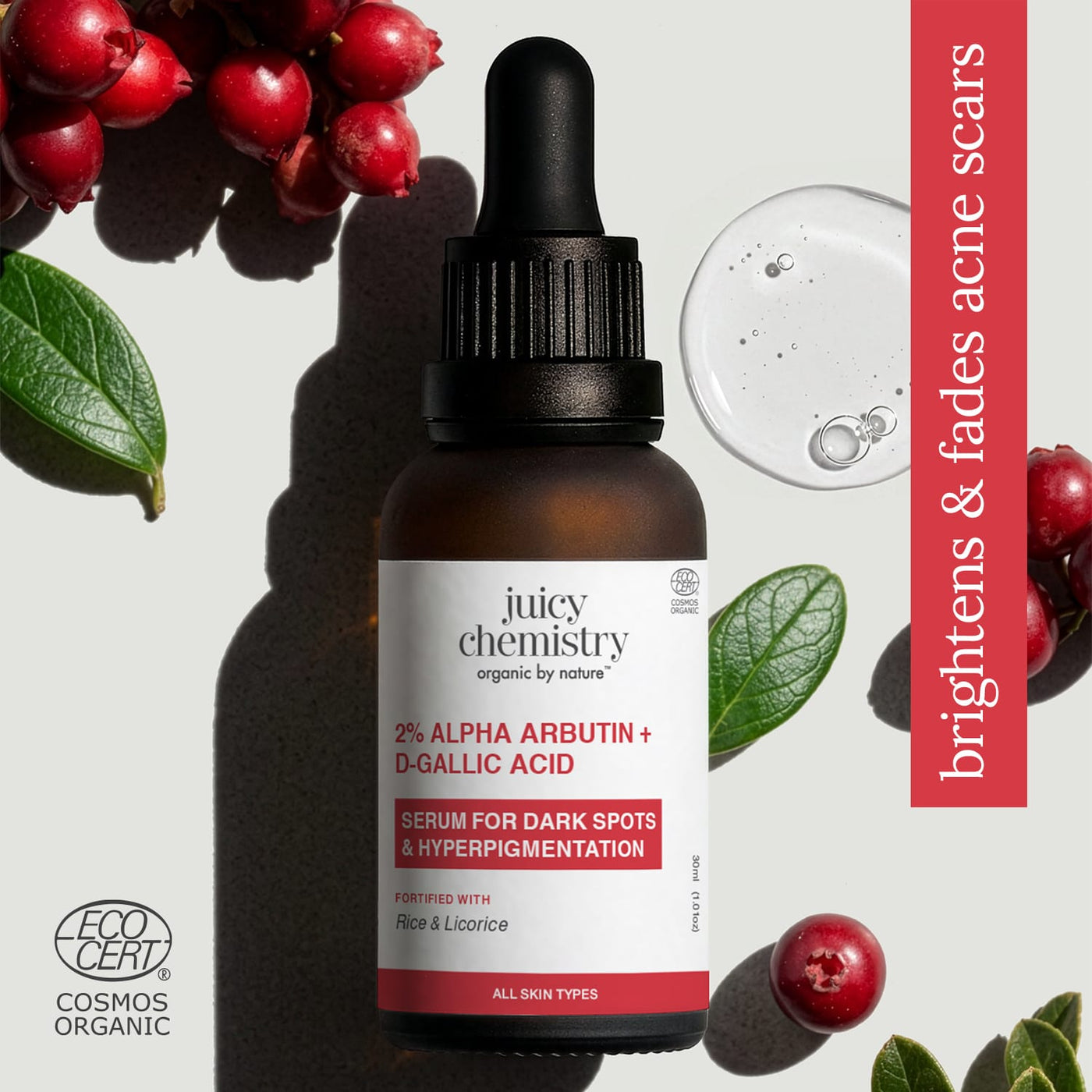2% Alpha Arbutin + D-Gallic Acid Natural Face Serum