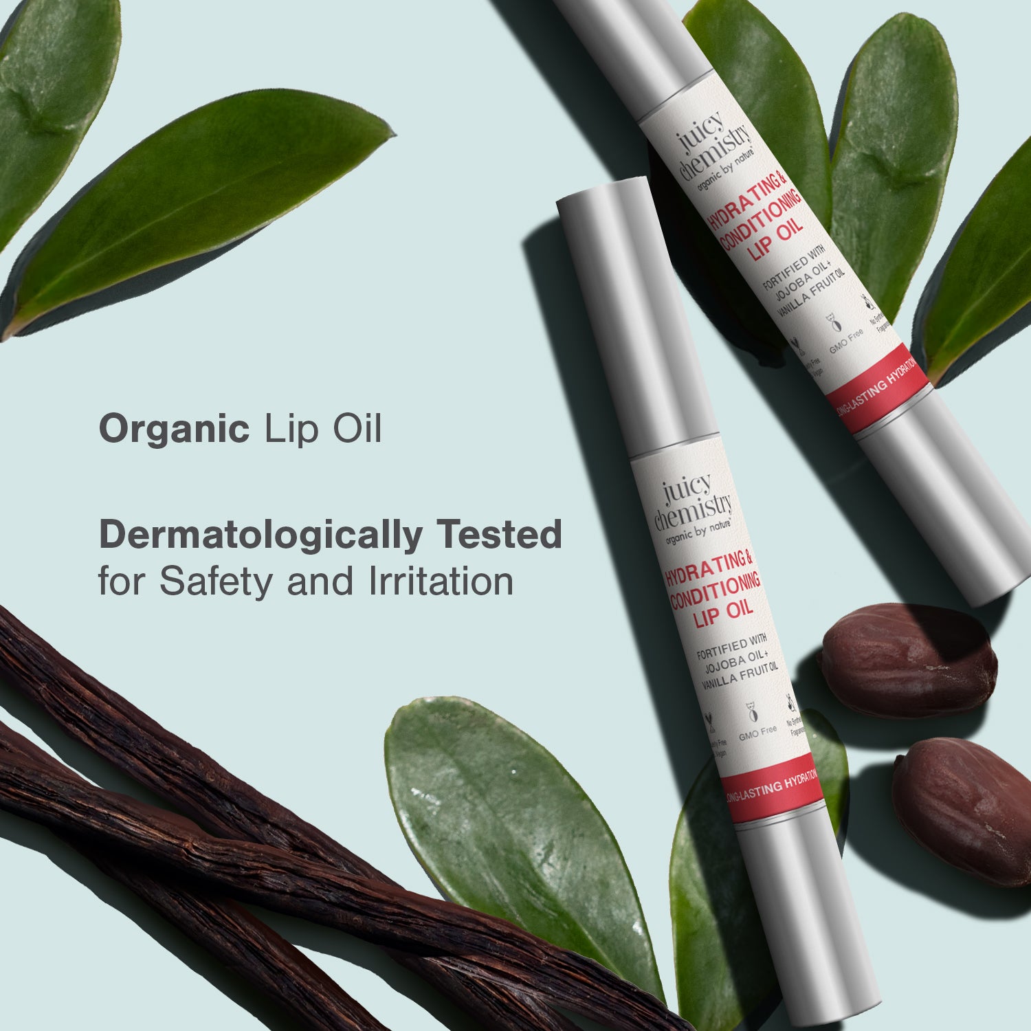 Hydrating & Conditioning Lip Oil Fortified with Jojoba Oil + Vanilla Fruit Oil