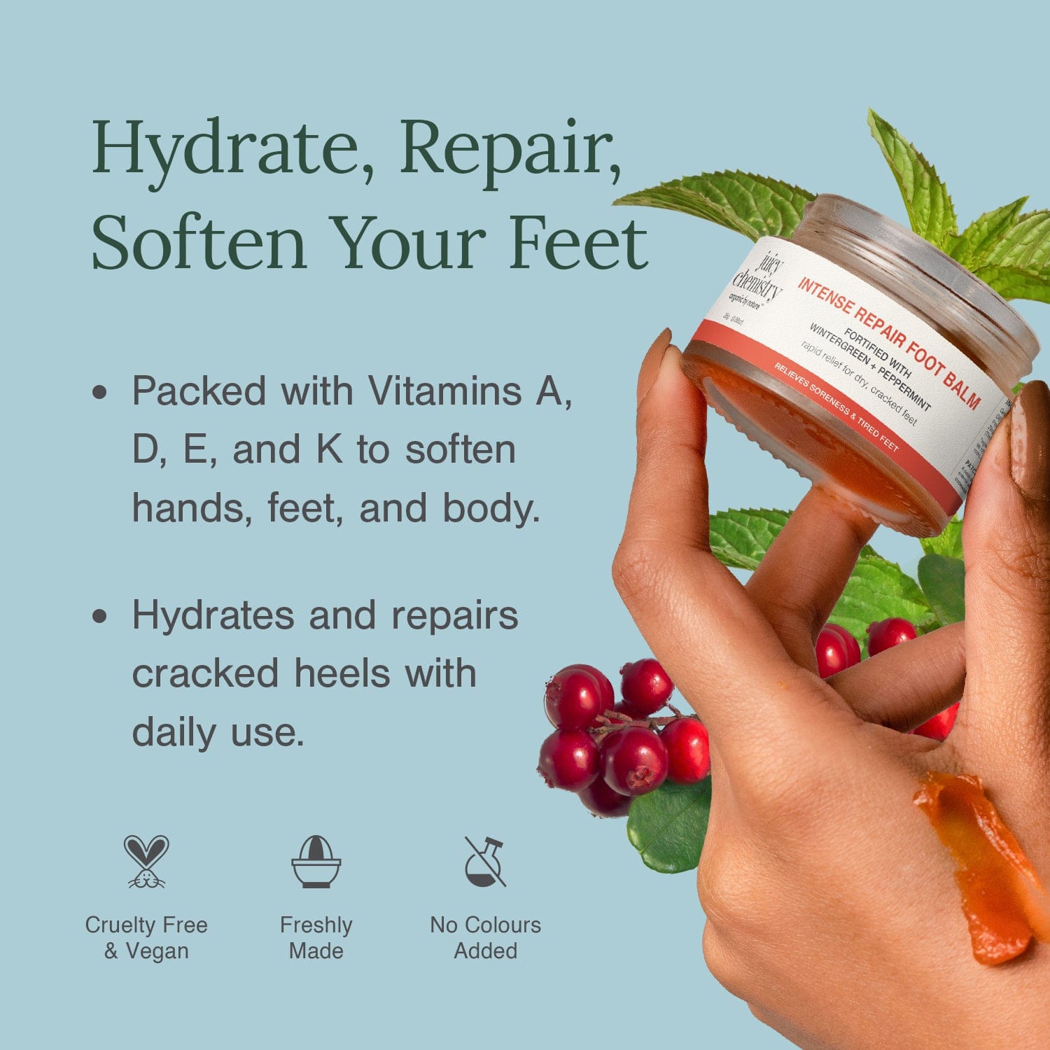 Intense Repair Foot Balm Fortified with Wintergreen + Peppermint