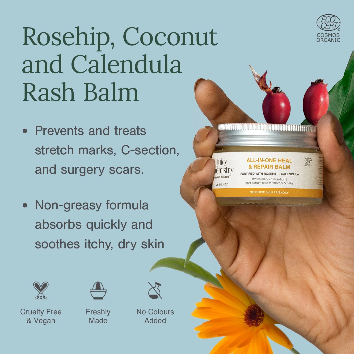 All-in-One Heal & Repair Balm Fortified with Rosehip + Calendula