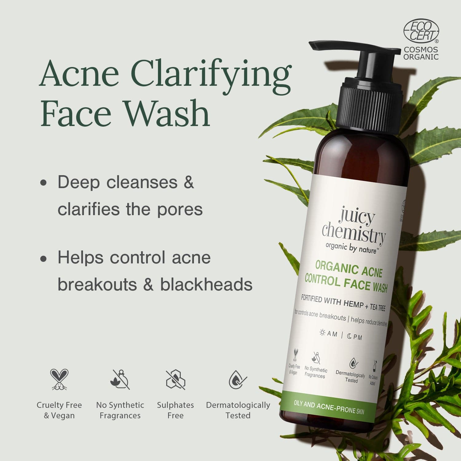 Hemp, Tea Tree and Neem Face Wash..