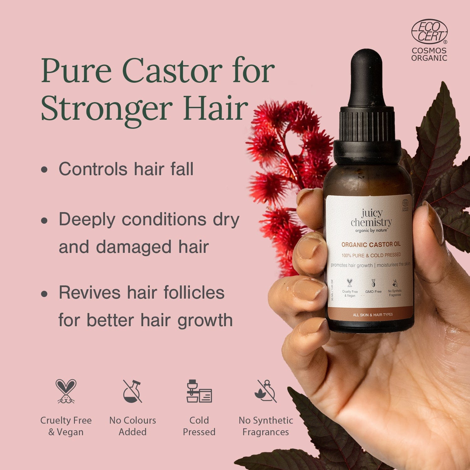 Cold Pressed Castor Carrier Oil..