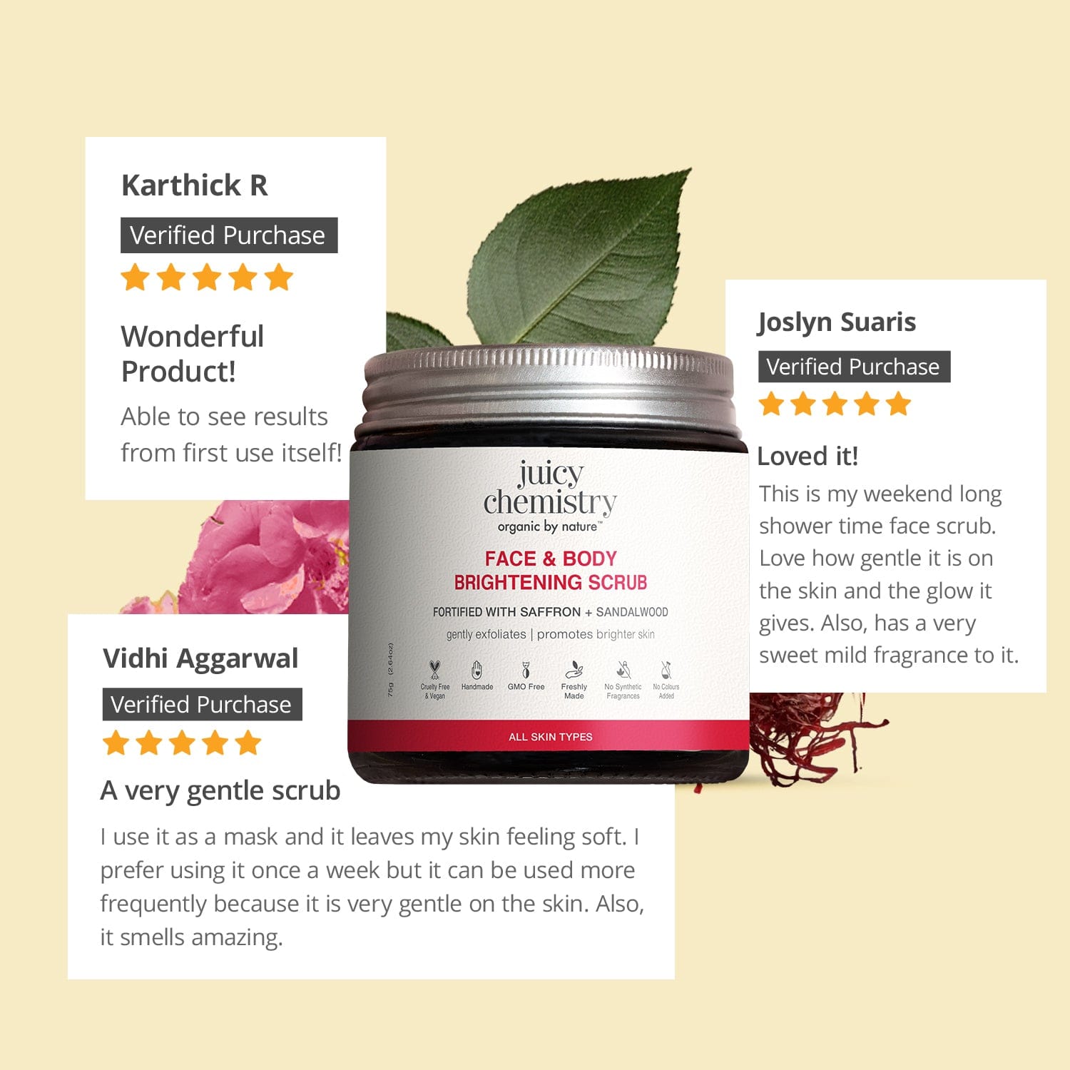 Saffron, Rose and Australian Sandalwood Face Scrub