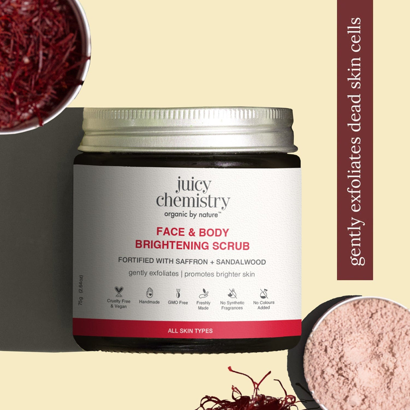 Saffron, Rose & Australian Sandalwood Natural & Organic Face Scrub