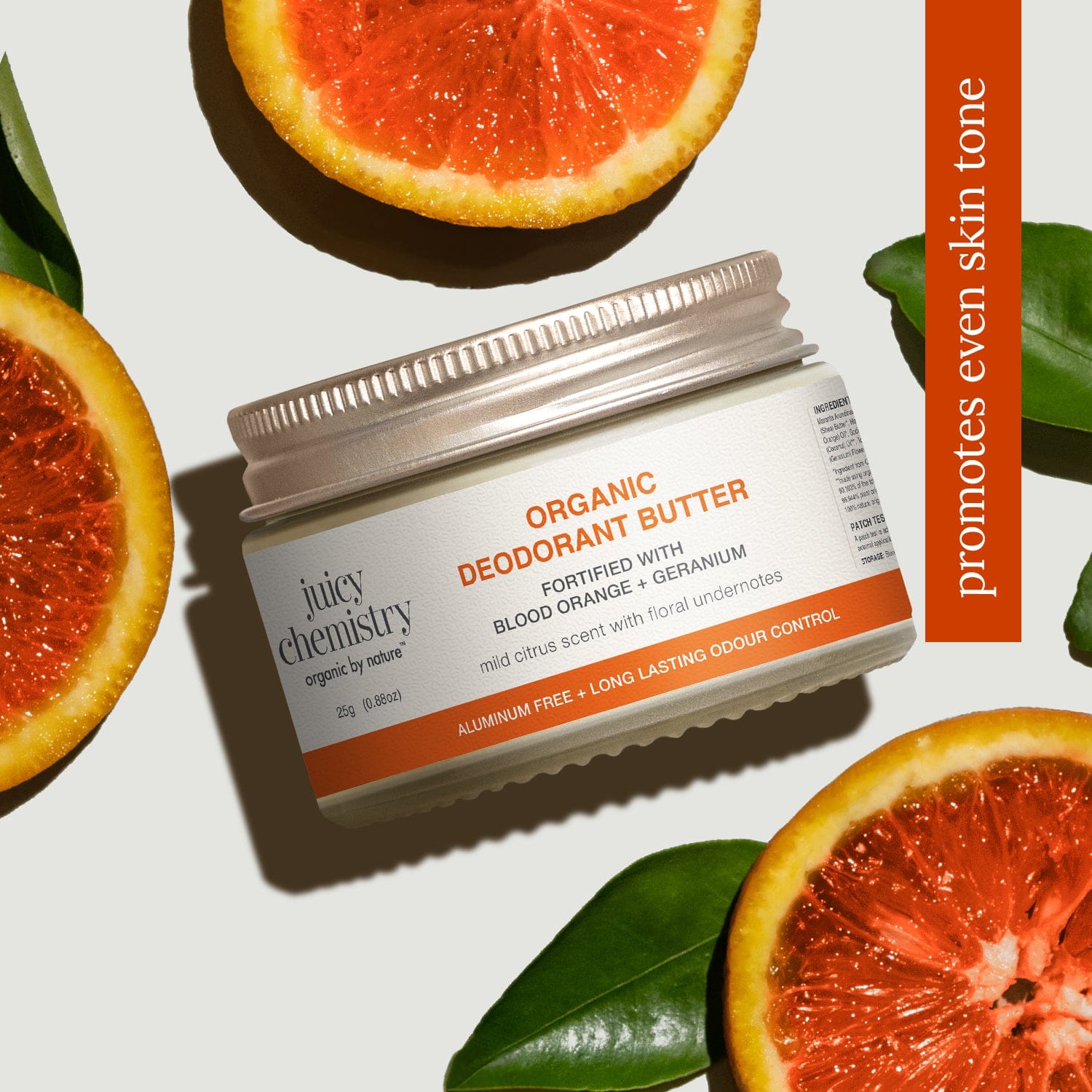 Organic Deodorant Stick Fortified with Blood Orange + Geranium