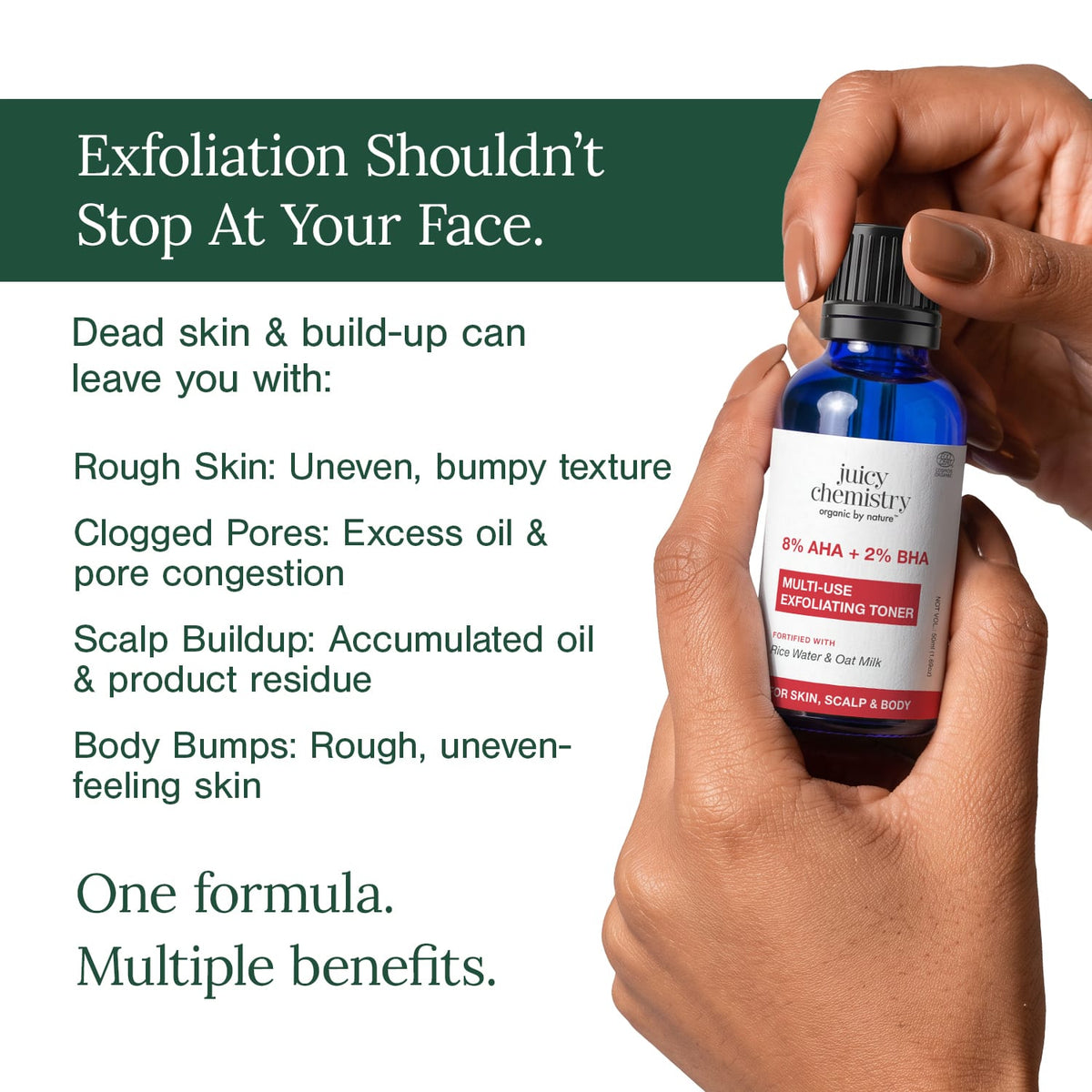 Anti-Dandruff Combo | Organic Anti-Dandruff Shampoo + 8% AHA +2% BHA Multi Use Exfoliating Toner
