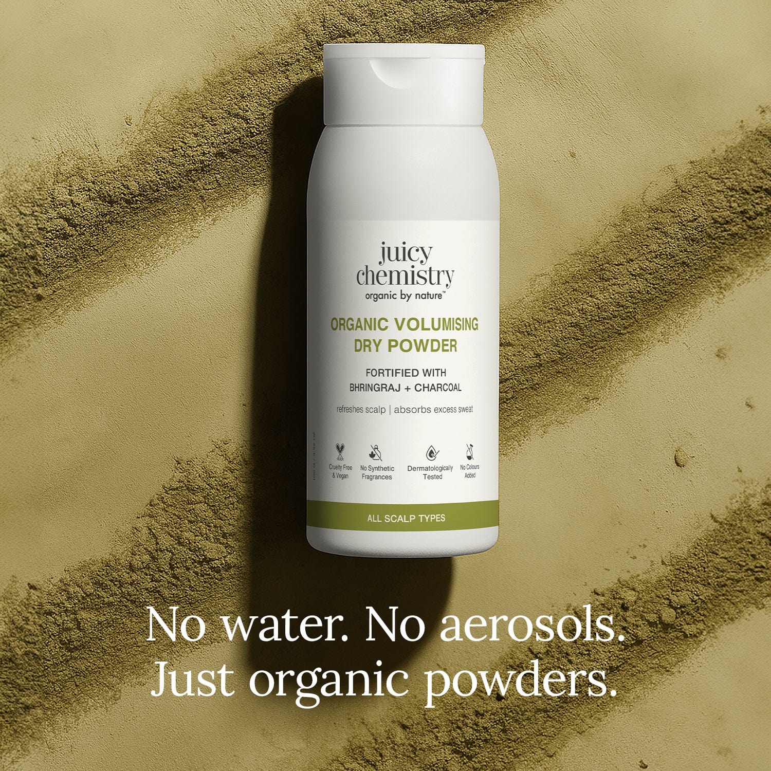 Organic Volumising Dry Powder - Bhringaraj + Charcoal