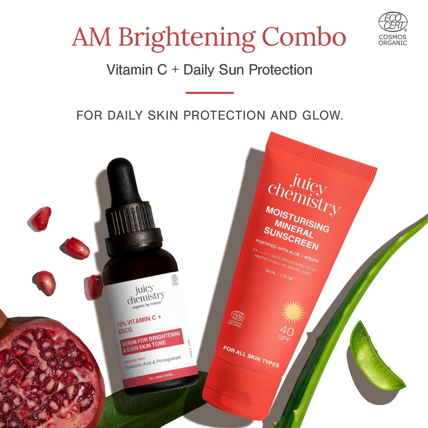 AM Brightening Combo | Daily Hydration & UV Protection Skincare Kit image 1