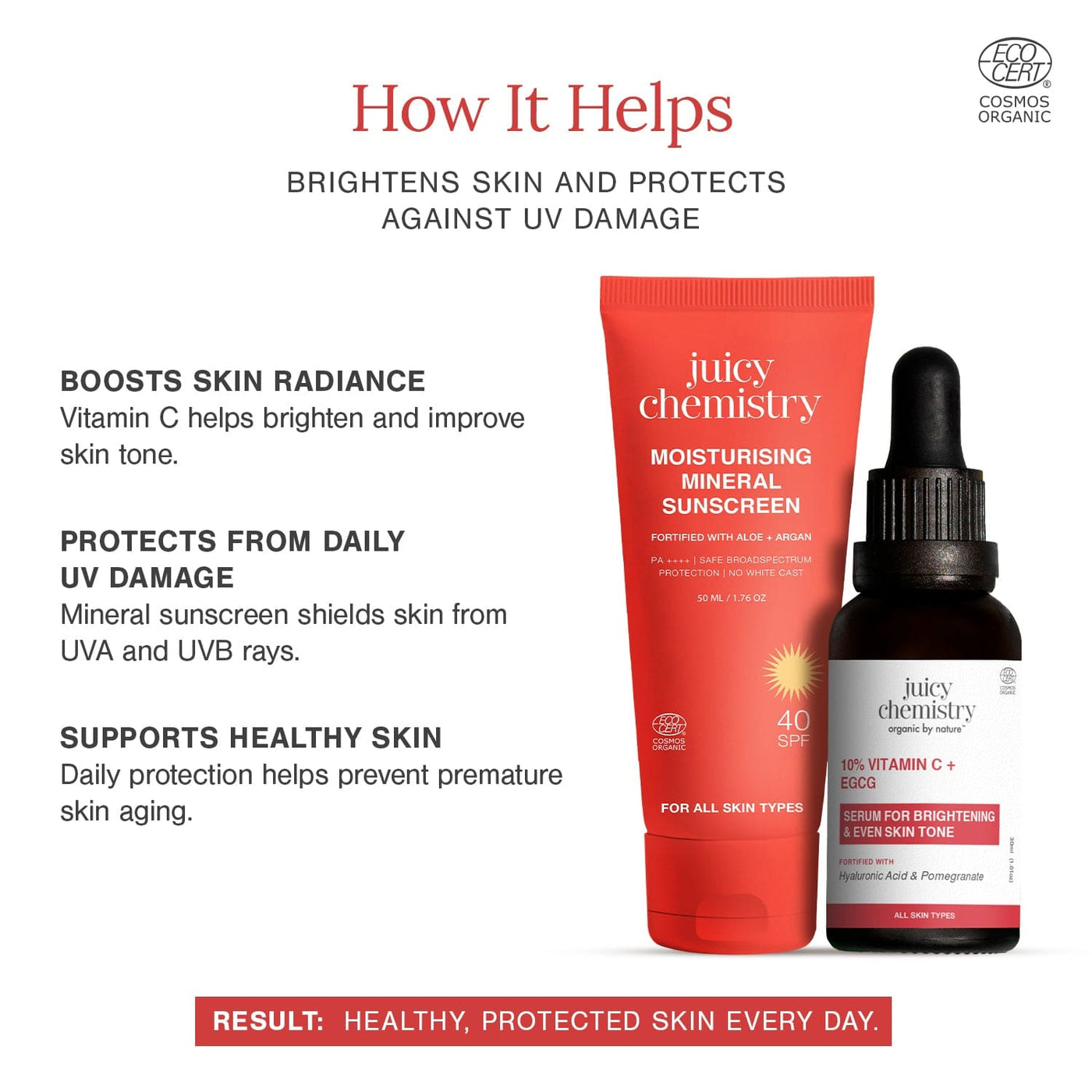 AM Brightening Combo | Daily Hydration & UV Protection Skincare Kit image 2