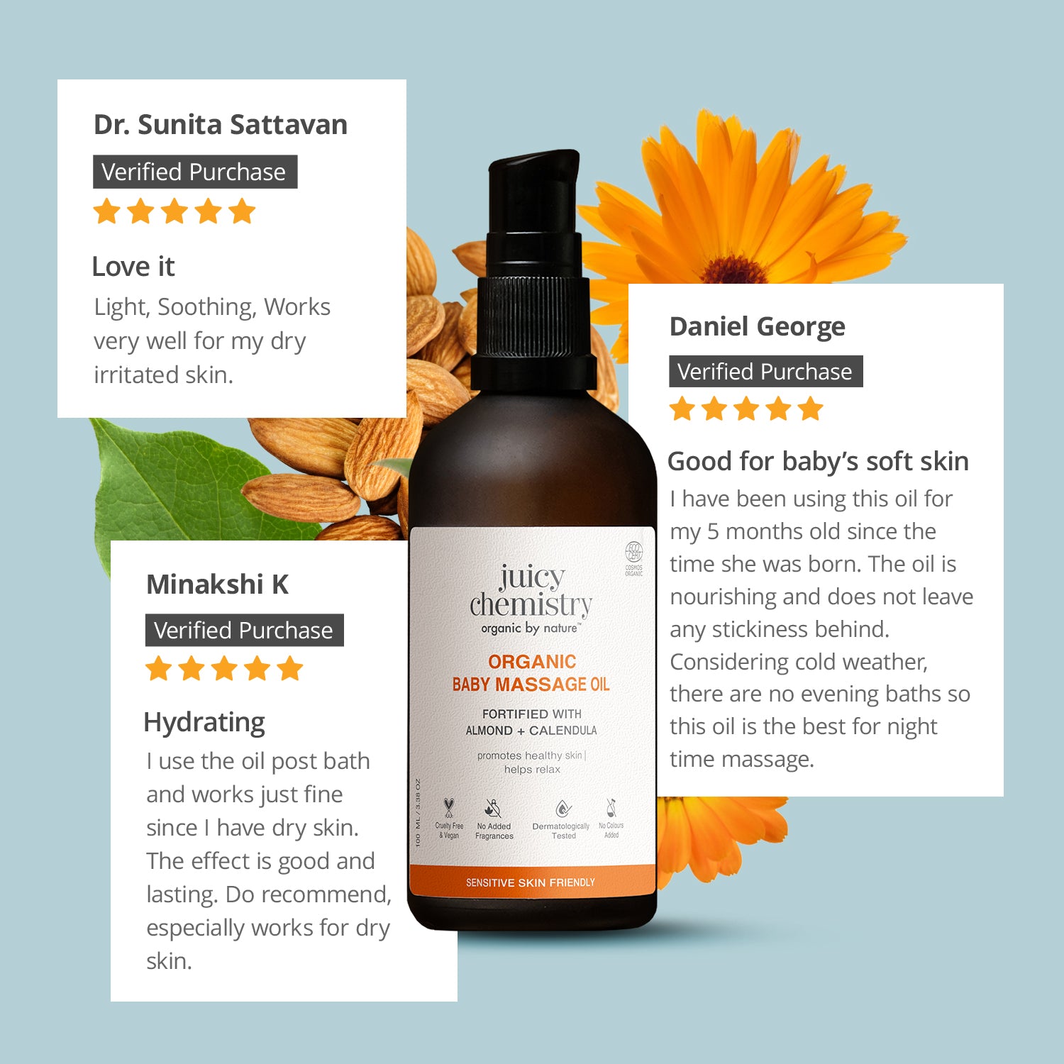 Almond, Calendula and Vitamin E Massage Oil