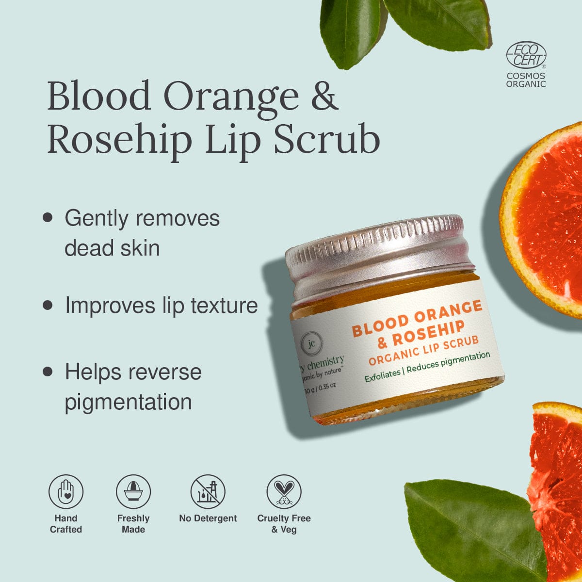 Blood Orange and Rosehip Organic Lip Scrub - Benefits